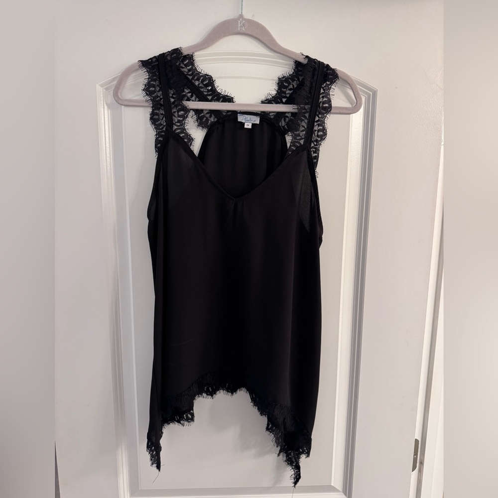 Abbeline Black Camisole with Lace Detail